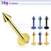 lbtcnm25 anodized 16g 316l steel monroe piercing with 2 5mm cone