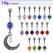 mcd730 steel belly banana w dangling vintage moon w star