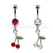 mcdch10 316l steel belly banana with small crystal cherry