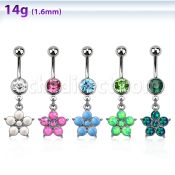 mcopfl20 steel belly banana, w dangling flower w synthetic opal