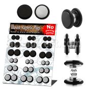 mgmpr polished black anodized steel magnetic plugs w o rings