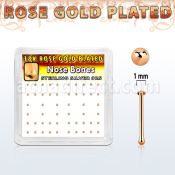 nbmx5rs silver nose bones w rose gold plating 1mm flat tops