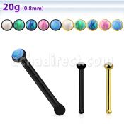 nbst20op anodized steel nose bone w round synthetic opal top
