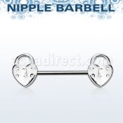 npsh9 316l steel nipple barbell with two locks