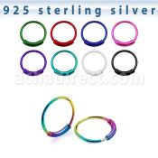 ns01bl color plated silver endless nose hoop with diameter 8mm
