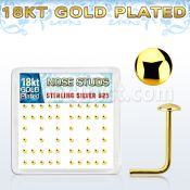 nsmx3rg 18k gold plated silver nose studs w 2mm flat round tops