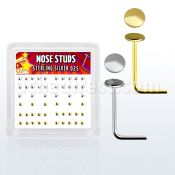 nsmx4 box w 52 pcs of silver nose studs w 2mm flat round tops