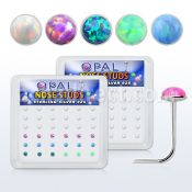 nso2 box w 36 pc of 925 silver nose studs w 2mm opals glued