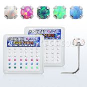 nspo25 box w 36 pc of 925 silver nose studs w 2.5mm opals