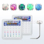 nspo2 box w 36 pc of 925 silver nose studs w 2mm opals
