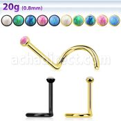 nstcop anodized steel nose screw w round synthetic opal top