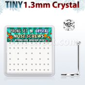 nwp6cx box w 52 silver nose screws w set 1.25mm clear crystals