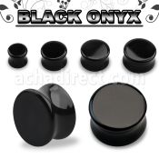 pgshh black onyx double flared stone plug