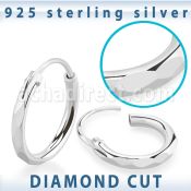 pholb pair hoop earrings round tube diamond cut