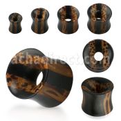 pkbo coconut areng wood striped double flared flesh tunnel