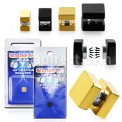 pkmp116 anodized 316l steel fake plug w square sides