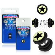pkmp78 acrylic magnetic fake plug with black star on white logo