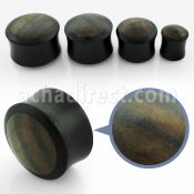 pkwn areng wood double flared solid plug with sono wood inlay