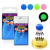 pmglb3 half ball glow acrylic fake magna stud w magnet backing