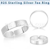 pt510 silver adjustable toe ring smooth
