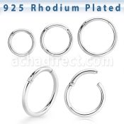 rhsegh16 rhodium plated silver hinged segment ring 16g