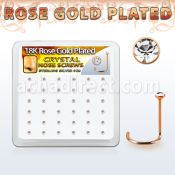 rsnwbxc box rose gold plated silver nose screws w 1.5mm crystals