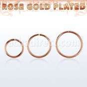 rssel22 rose gold plated 925 silver seamless ring, 22g (0.6mm)