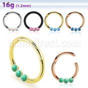 segh16eo pvd steel hinged segment ring 16g synthetic opals
