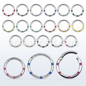 segh16j 316l steel hinged segment ring with crystals