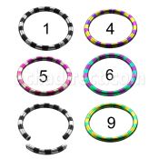 semt14 pvd 316l steel segment ring in two color zebra stripes