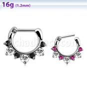 sephx16 2 color crystal septum clicker w a steel closure bar