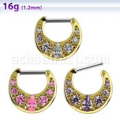 sepi16 cz septum clicker with oval cz 316l steel closure bar