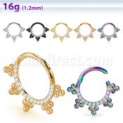 sgsh17 316l steel hinged segment ring bohemian cz stones