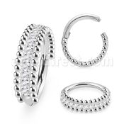 sgsh46 steel hinged segment ring 16g cz middle balls