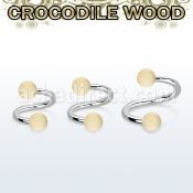 spcr5 organic spiral w two 5mm crocodile wood ball