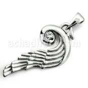 spd62 high polished stainless steel angel wing pendant