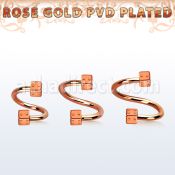 spettdi rose gold steel eyebrow spiral w 2 3mm dices