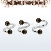 spsn5 organic spiral w 316l steel post w 2 5mm sono wood balls