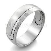 sr24 matte stainless steel gridded ring with nike design