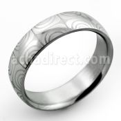 sr298 matte stainless steel ring with kaleidoscope pattern