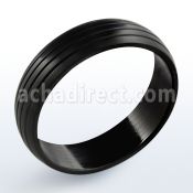 srb21 black stainless steel ring with quadruple band design