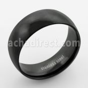 srb64 black anodized stainless wide band ring in high polish