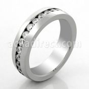 srcz48 stainless steel ring with 2mm clear cz central band