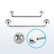 sudid internal steel surface barbell w 2 screw nut tops