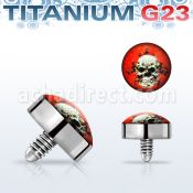 talg7 titanium g23 dermal top w skull on red for base plate