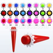 tpsvr solid colored acrylic taper with fancy rubber o rings