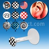 trgl8 bioflex tragus piercing w push in basic logo silver top