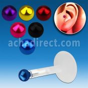 trgs11 bioflex tragus piercing w 2mm color plated silver ball