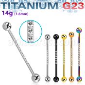 ubbindz titanium industrial barbell 14g two balls cz on