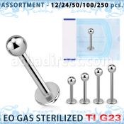 ublk470 sterilized titanium g23 labret with 3mm ball